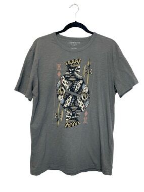 LUCKY BRAND King of Diamonds Skeleton Skull Graphic Print Tee size Large